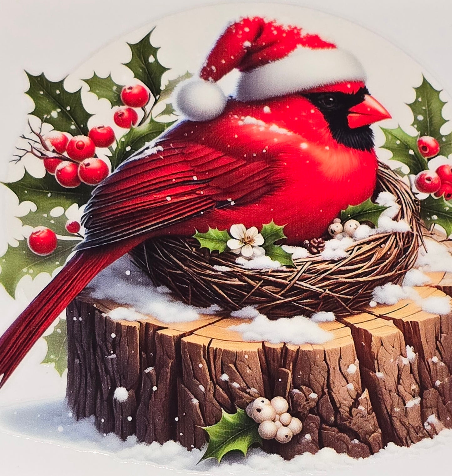 Christmas Cardinals clear medium UV DTF