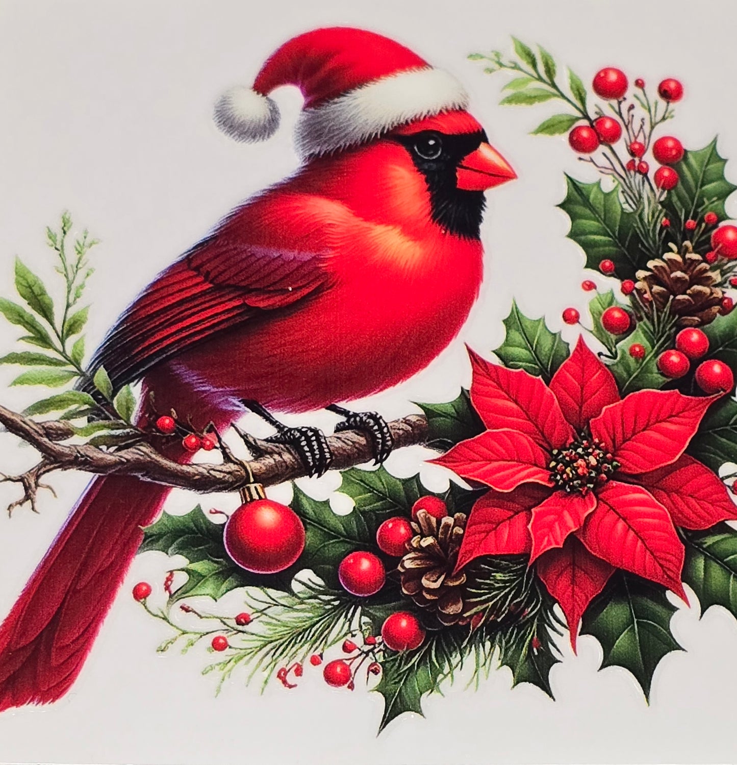 Christmas Cardinals clear medium UV DTF