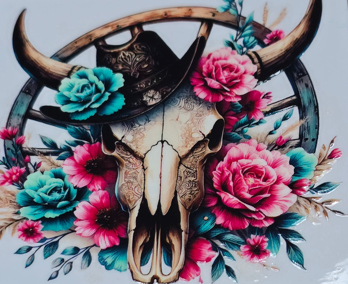Western bull skulls medium UVDTF