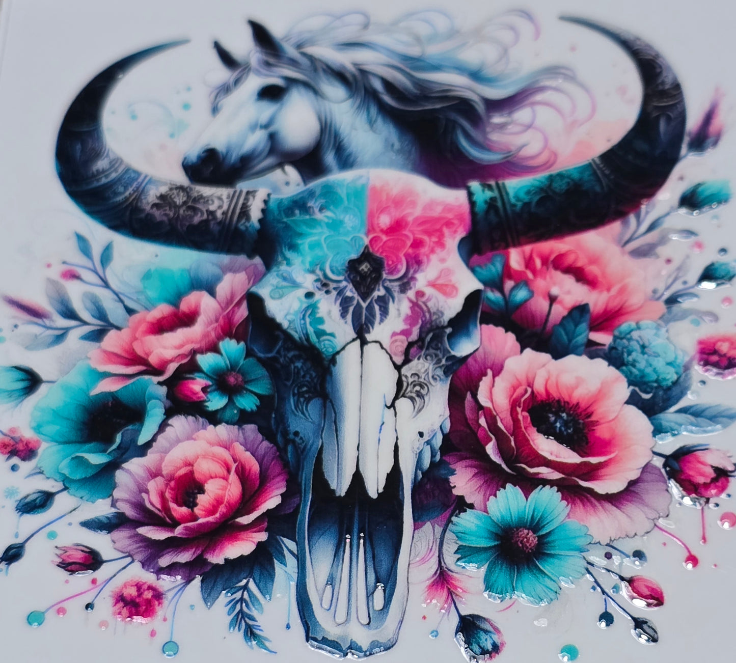 Western bull skulls medium UVDTF