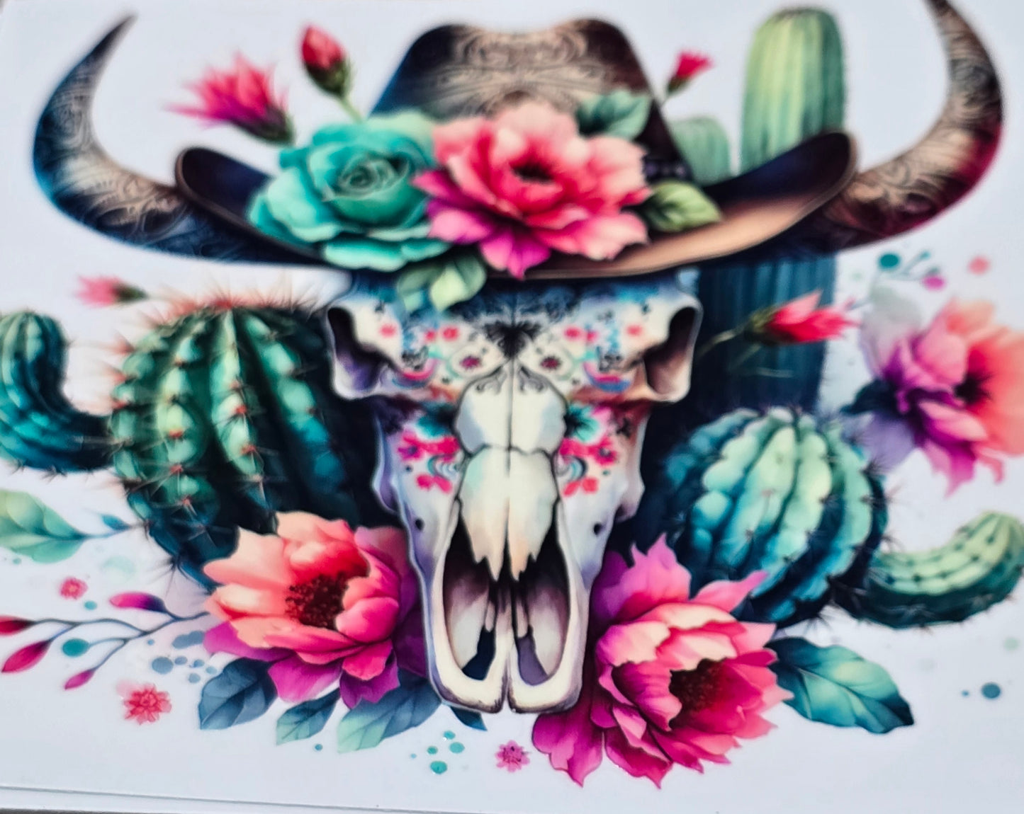 Western bull skulls XL UVDTF