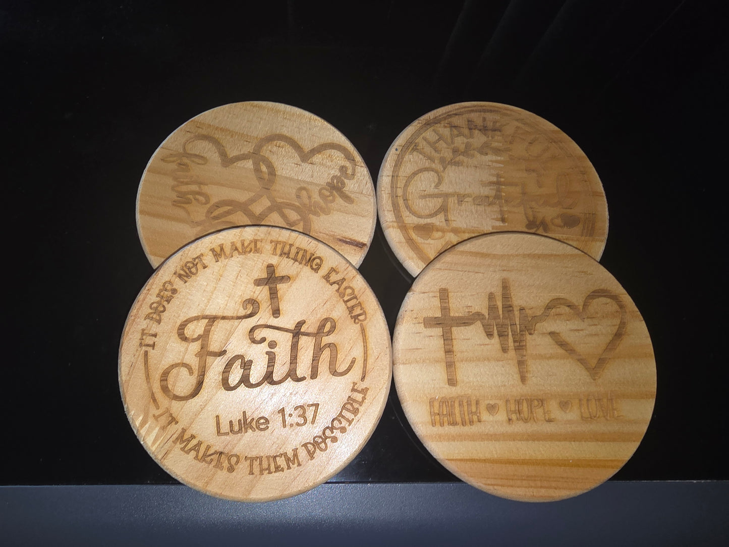 Set of 4 wood coaster