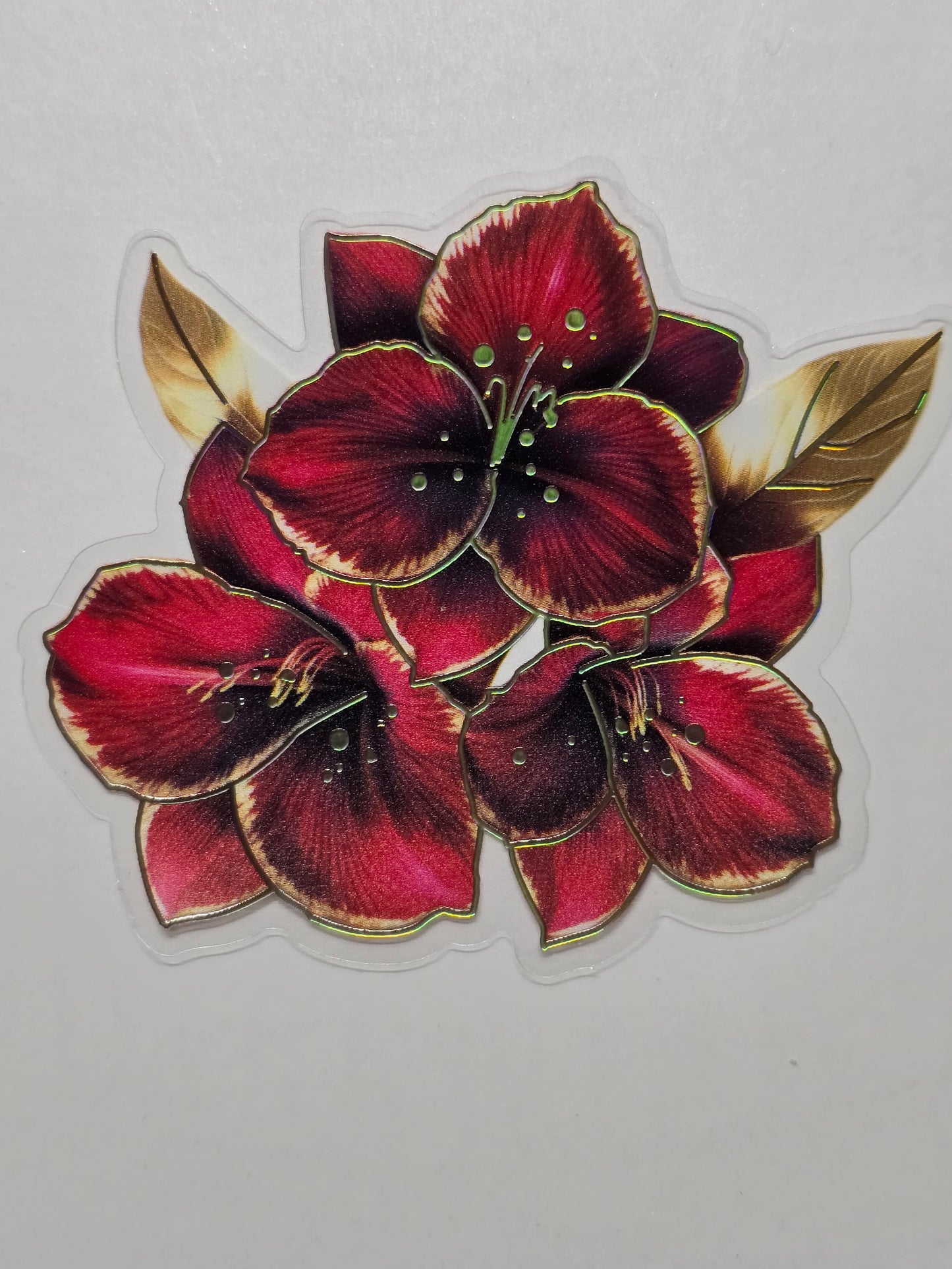 M30 Red floral PET decals