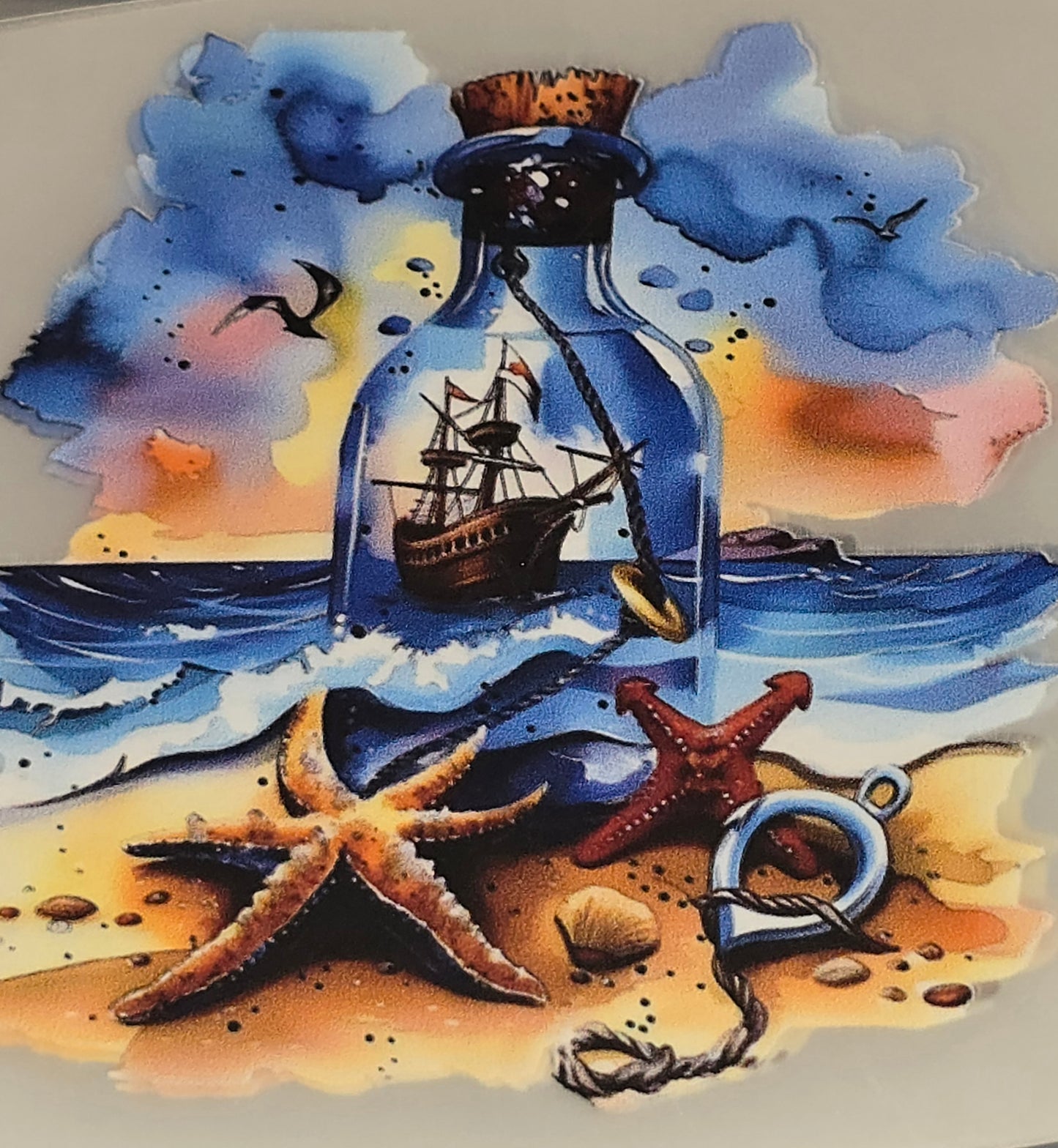 XL ship in a bottle DTF decal