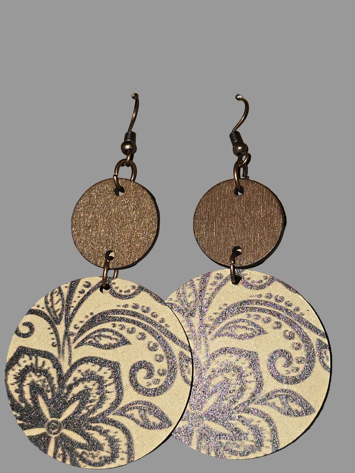 Wooden design earrings