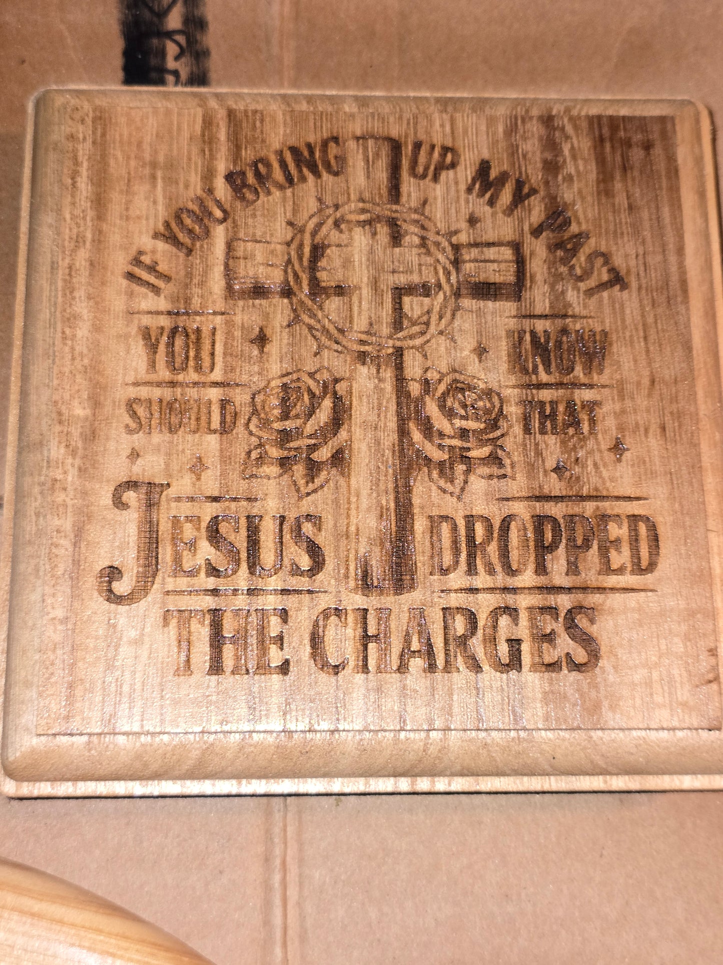 Jesus wood trivet