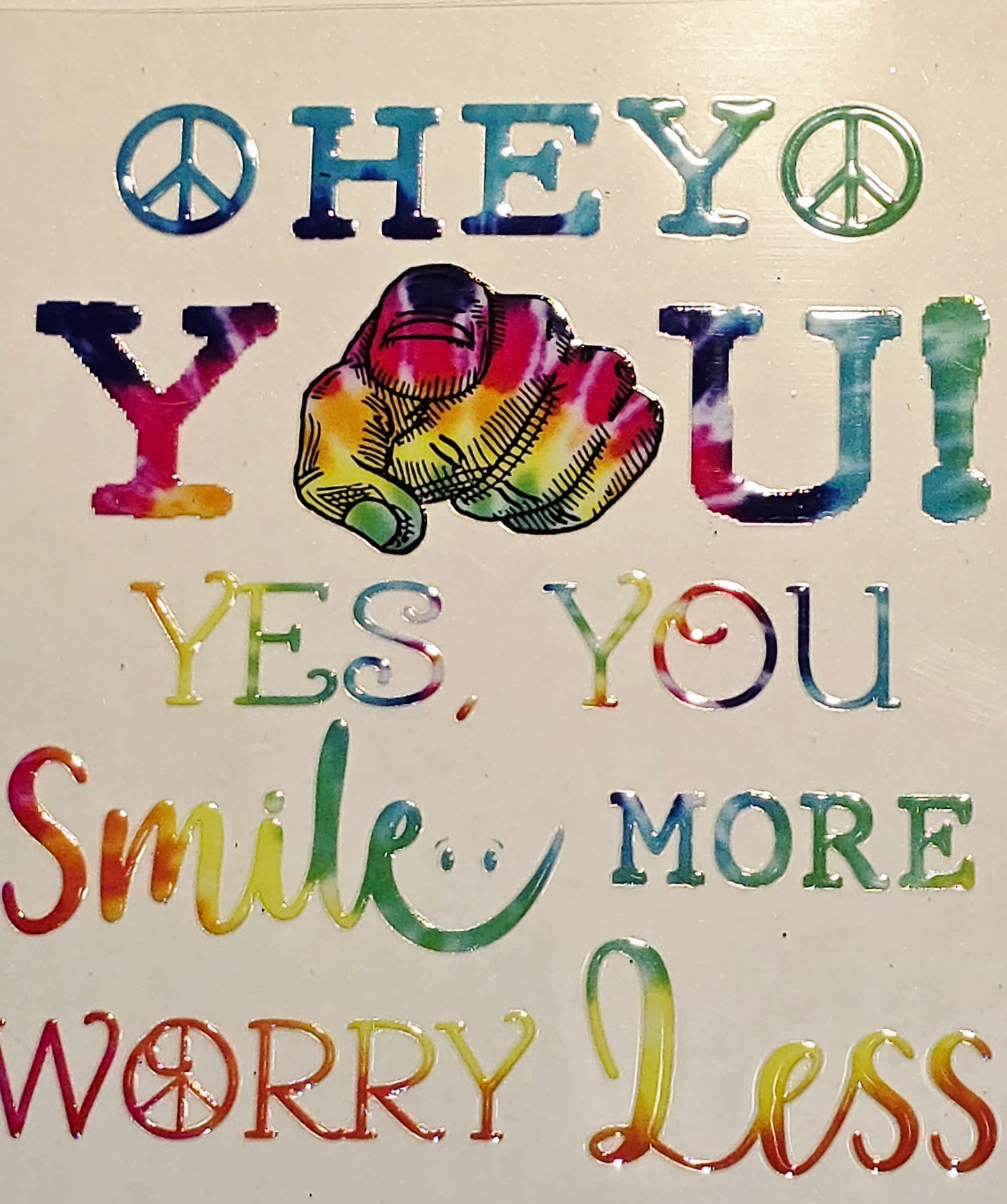 XL17 Smile more tie dye uvdtf decal