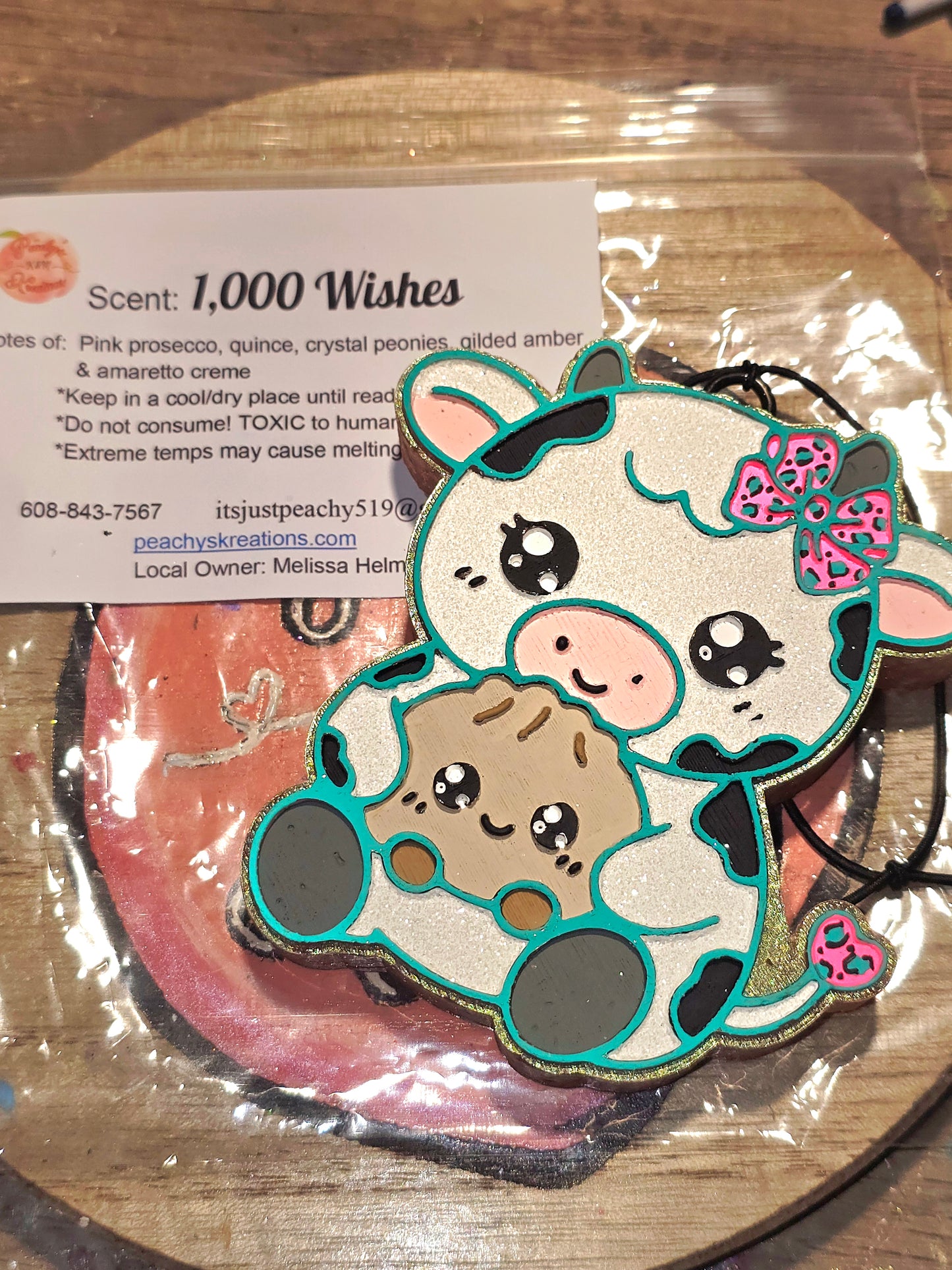Adorable cow car freshie