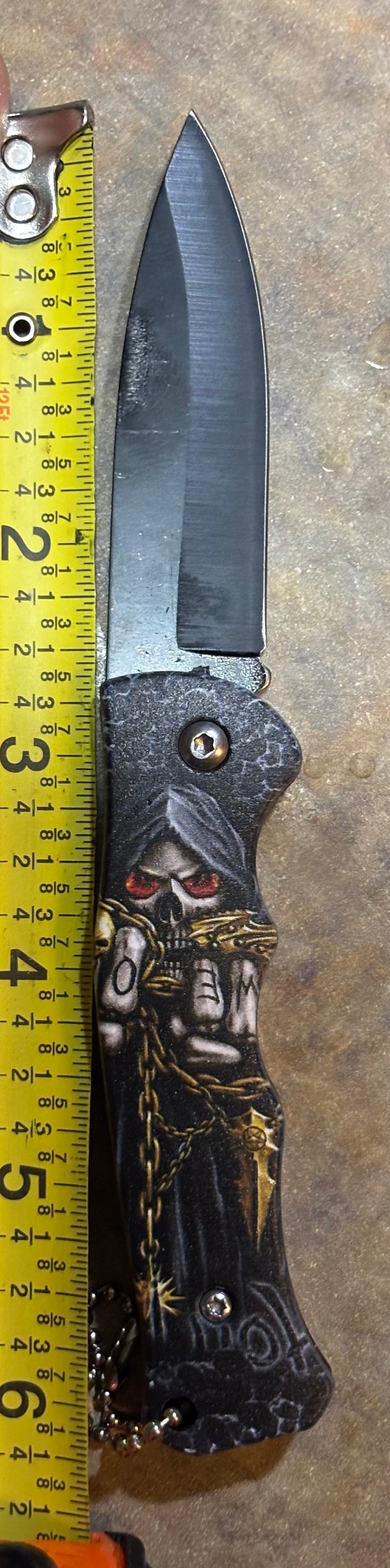6in Gold Chain Reaper Locking Blade