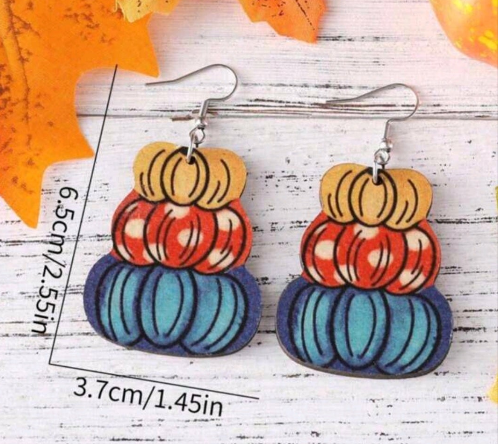 Stacked pumpkin earrings