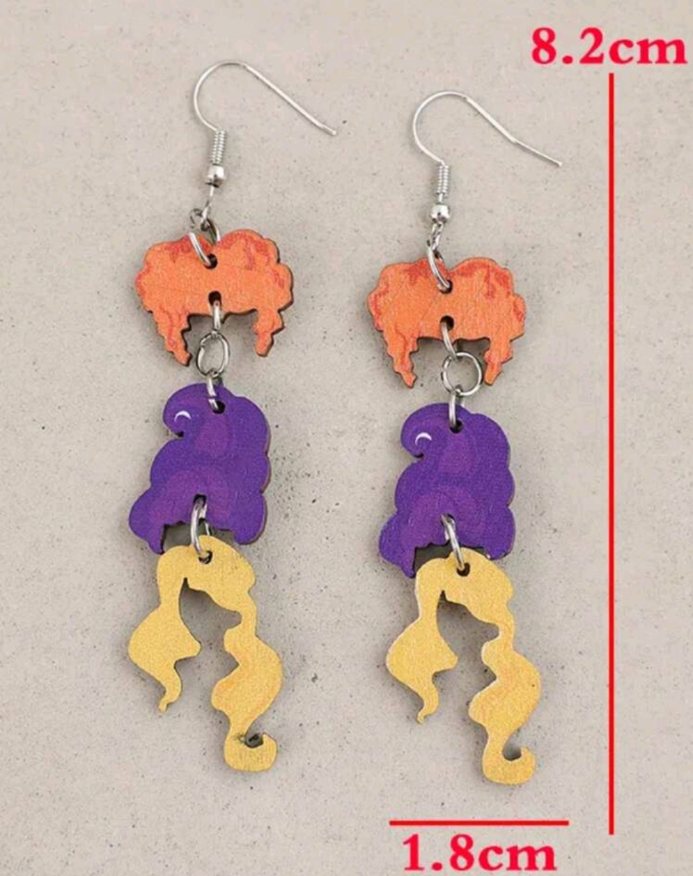 Sanderson sisters hair cut out earrings