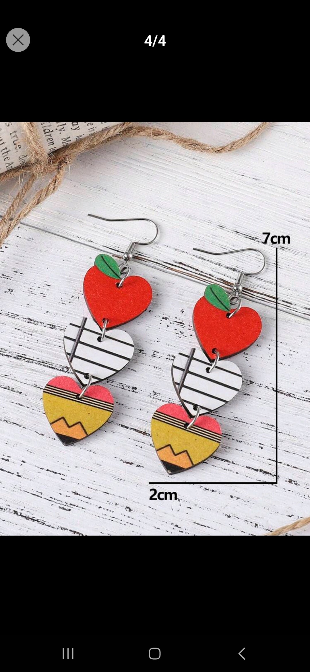 We "heart" teachers drop earrings