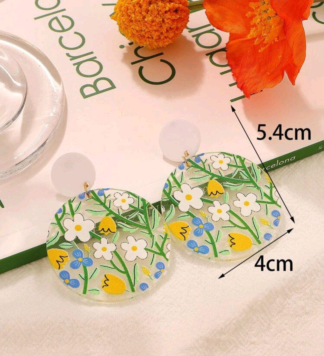Summer flowers acrylic earrings