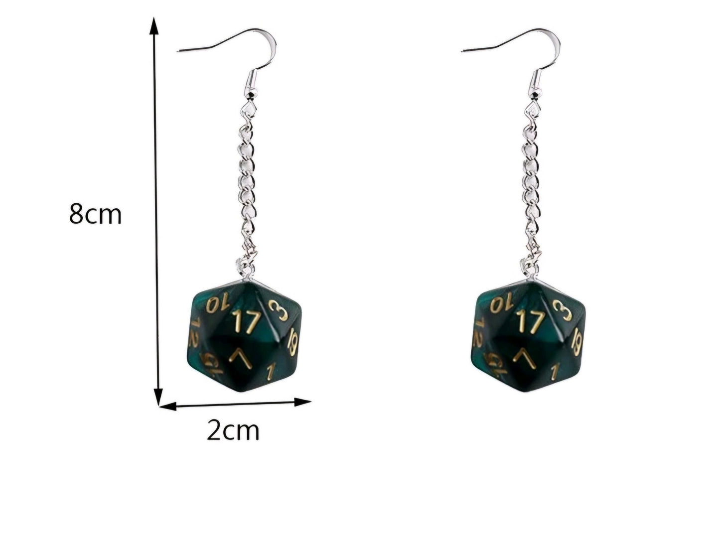 D&D dice earrings