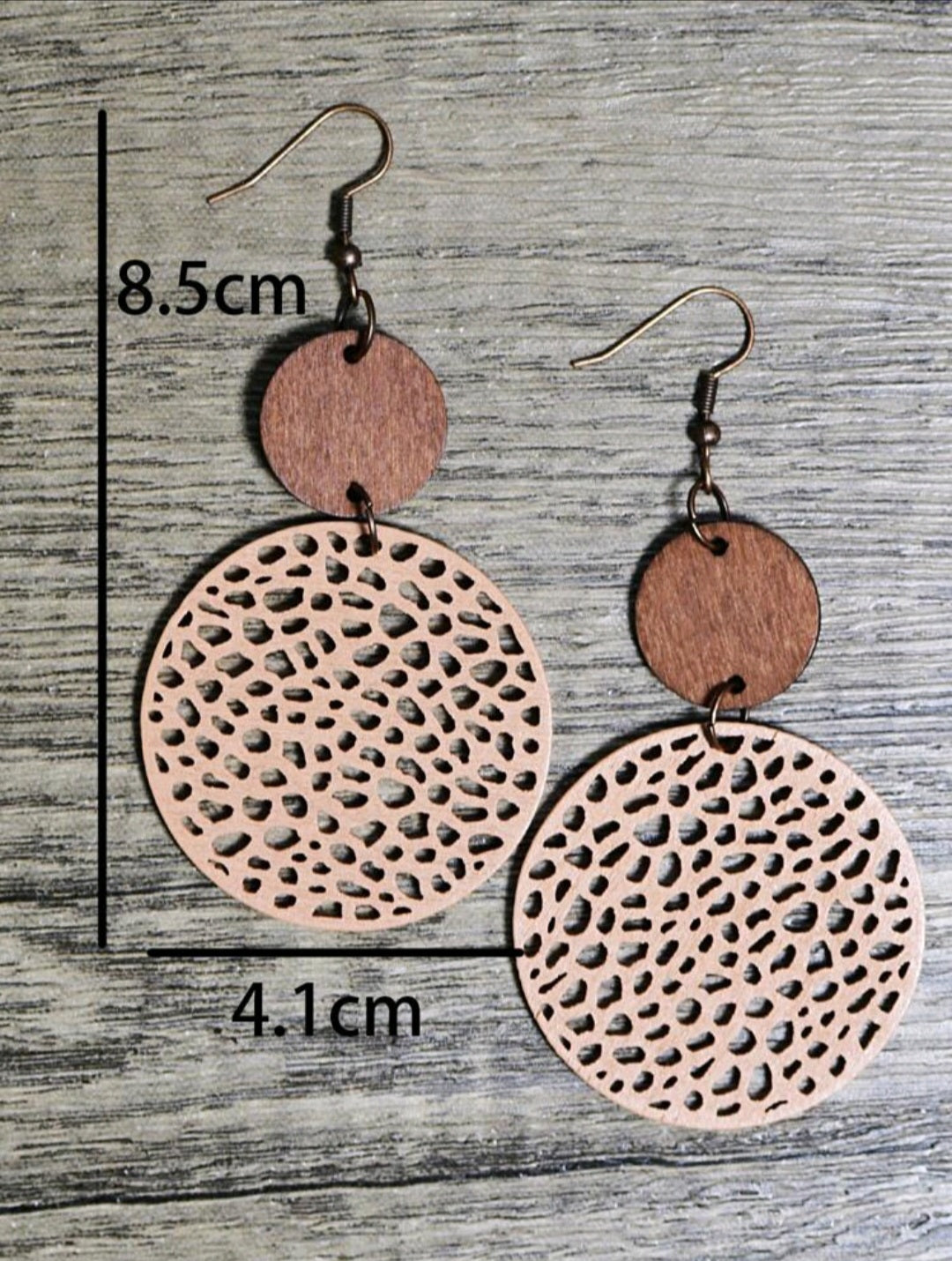Wooden Boho Cutout Earrings