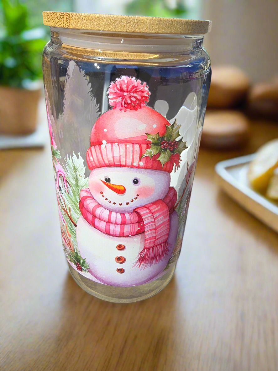 Christmas design glass tumbler