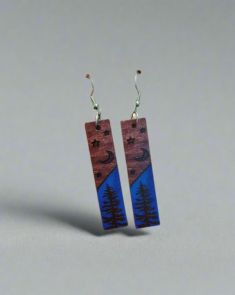 Night sky earrings