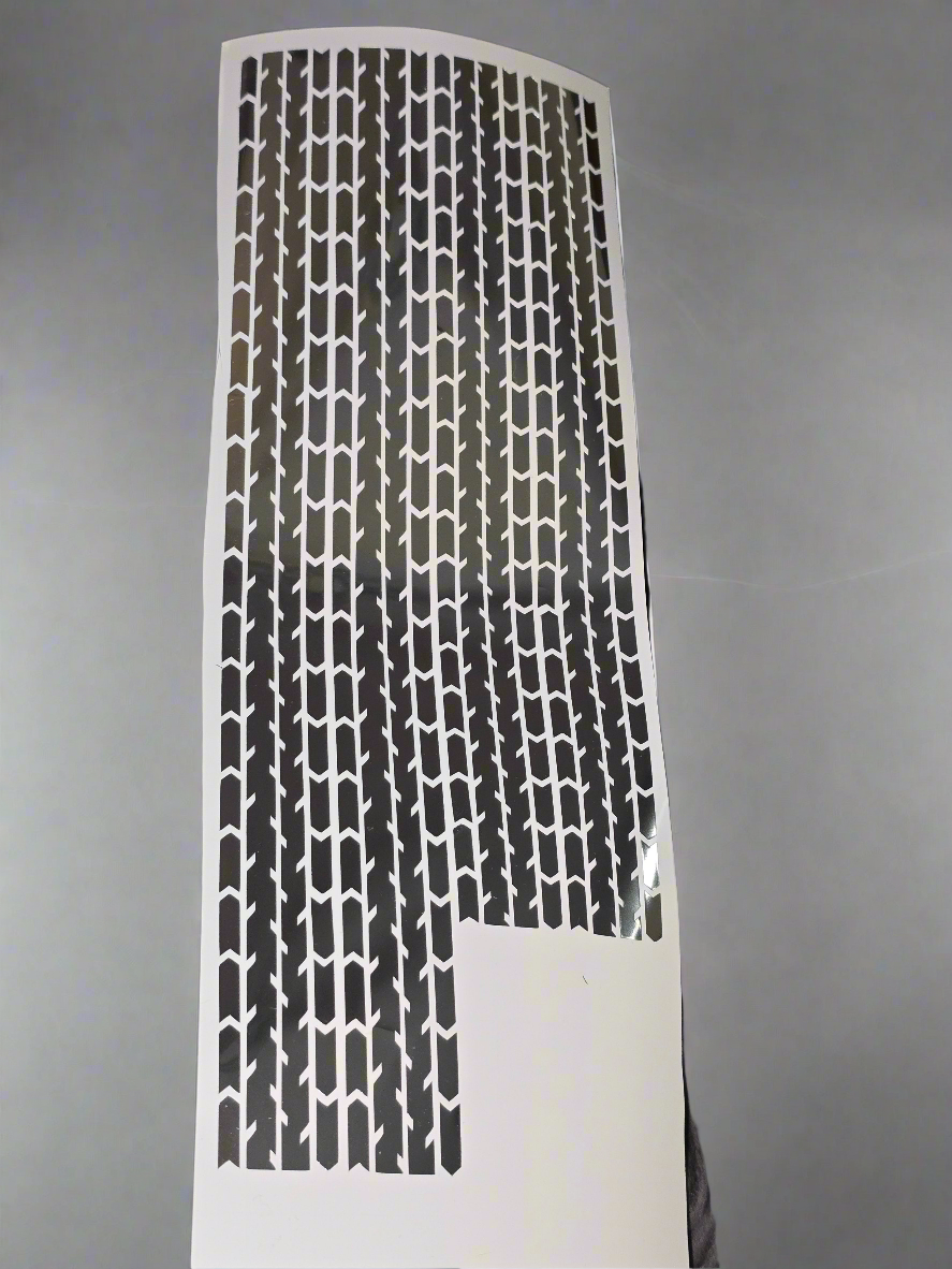 Tire tracks vinyl cut outs