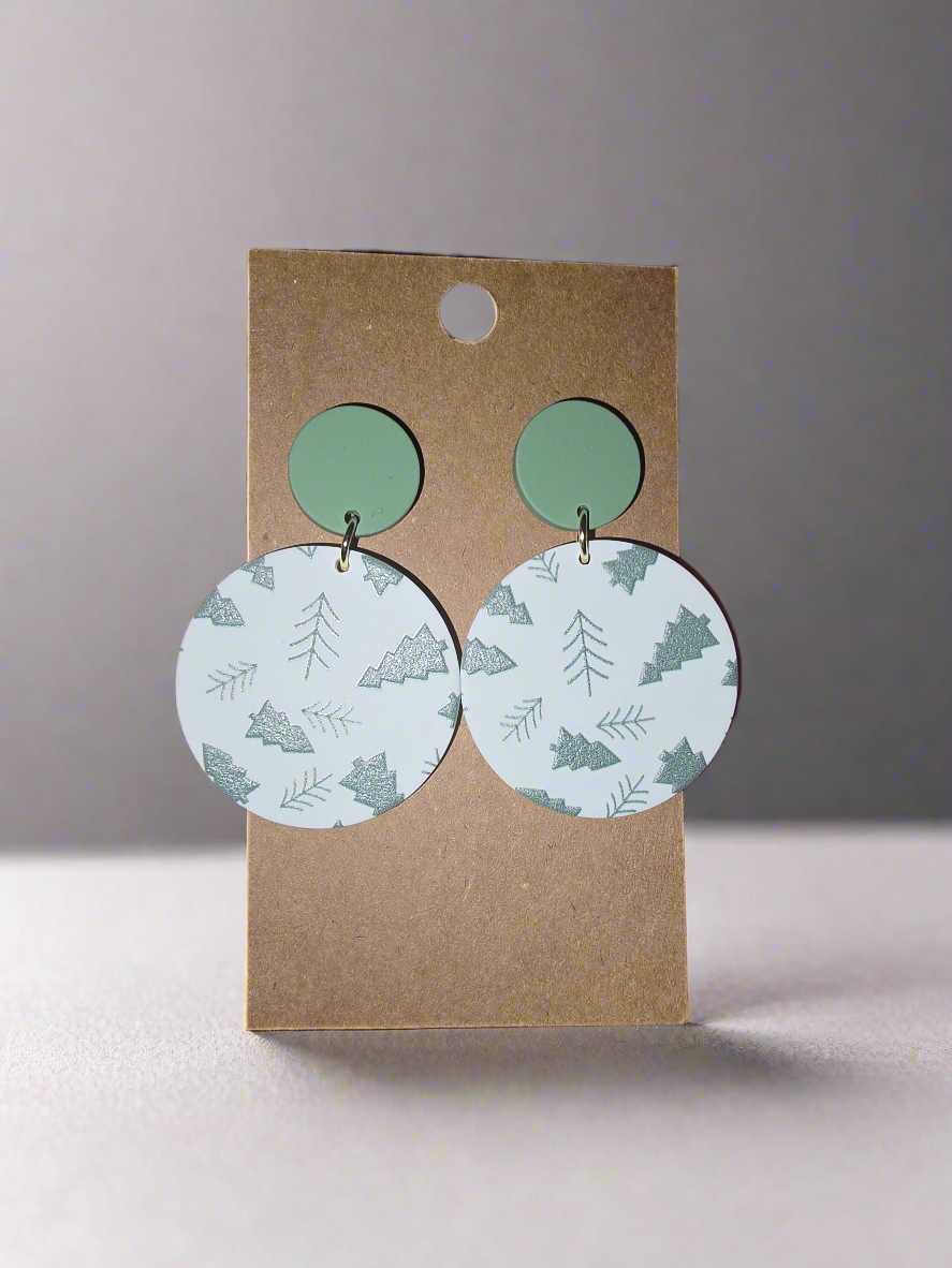 Painted trees earrings