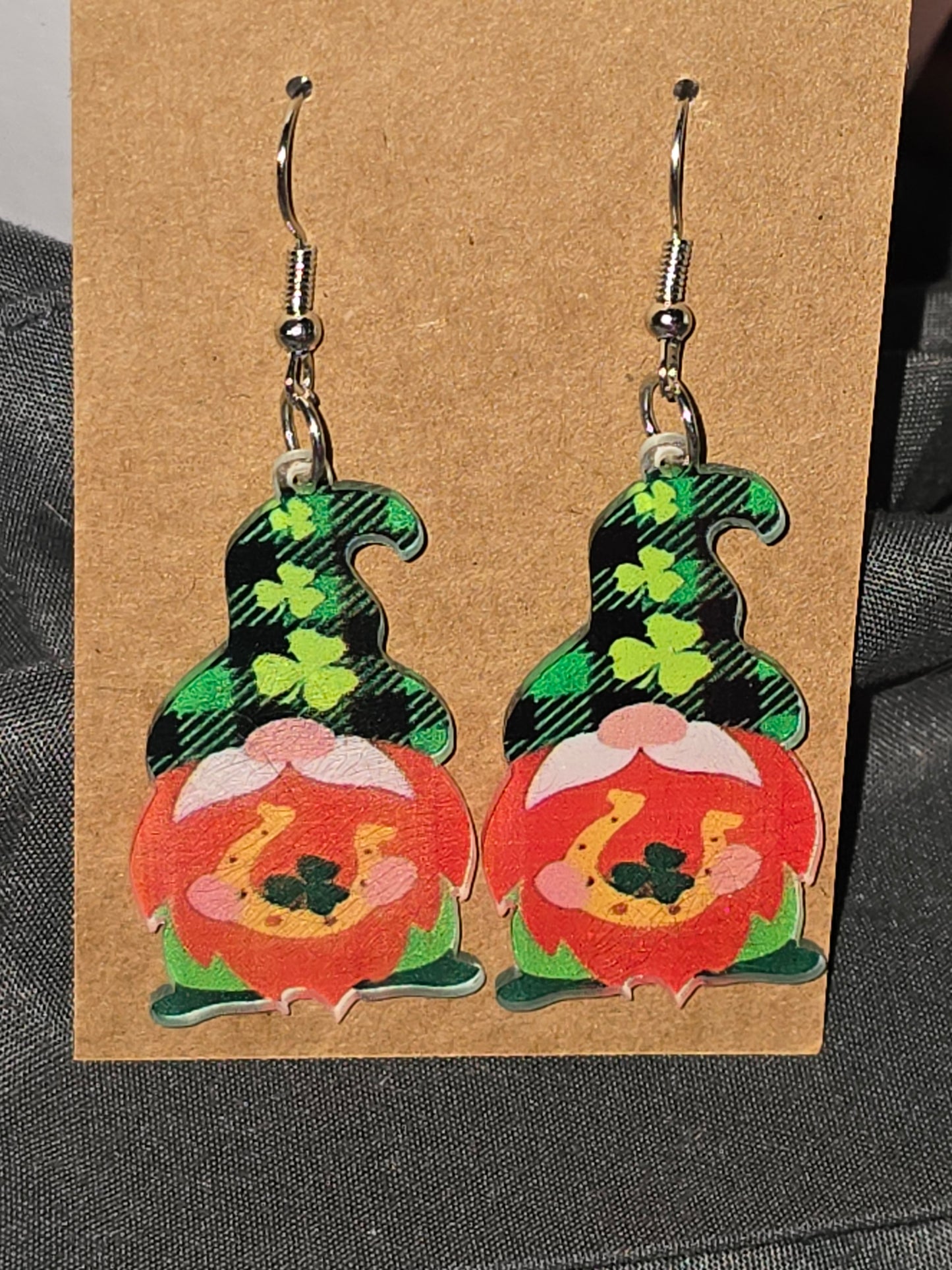 St. Patrick's Day gnome earrings