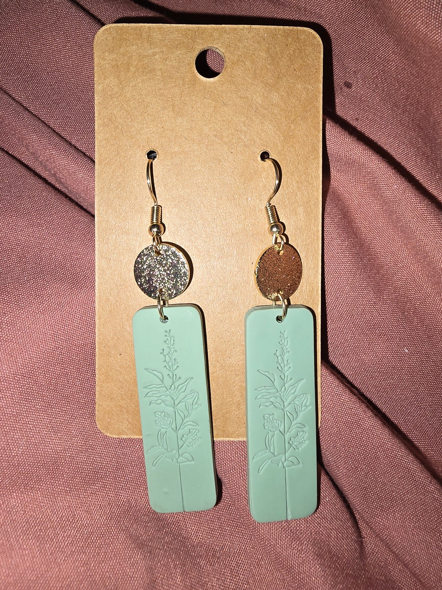 Stamped gold earrings