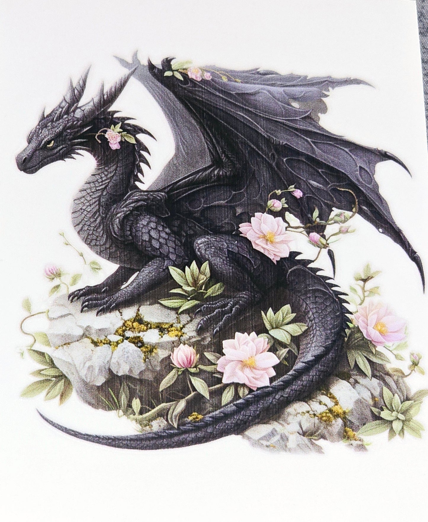 Rainbow & pastel dragons medium clear UV DTF