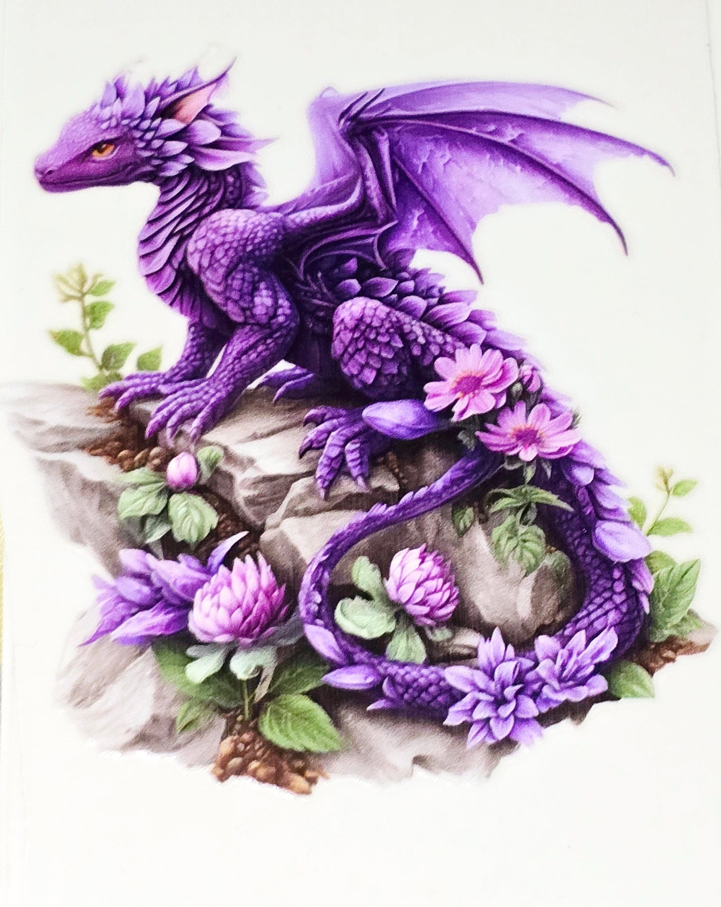 Rainbow & pastel dragons medium clear UV DTF