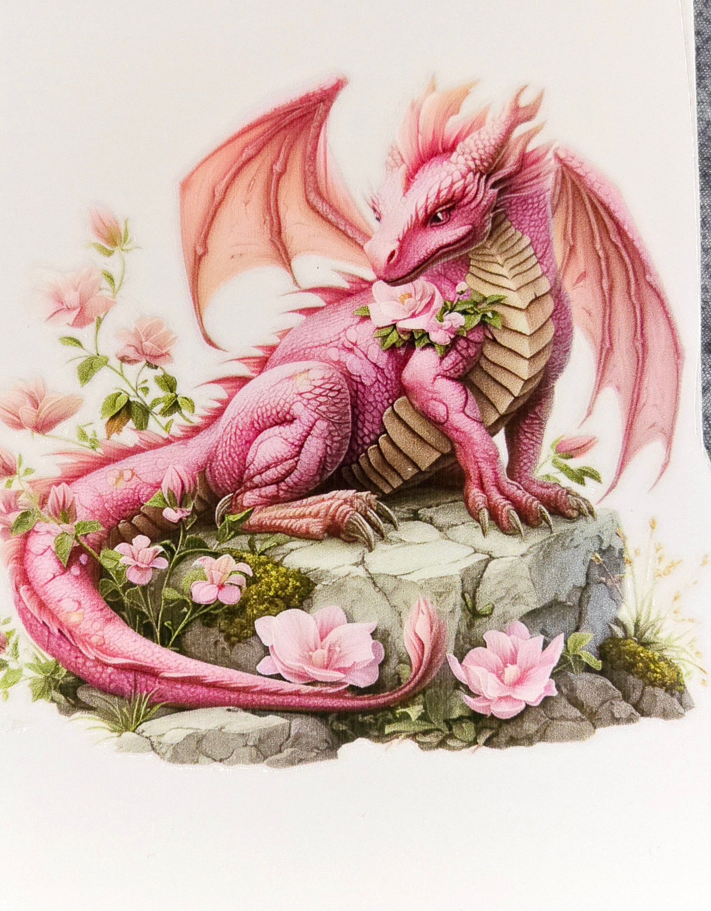 Rainbow & pastel dragons medium clear UV DTF