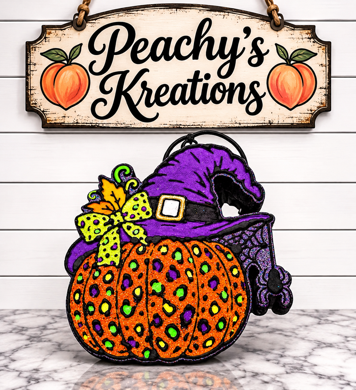 Leopard print pumpkin car freshie