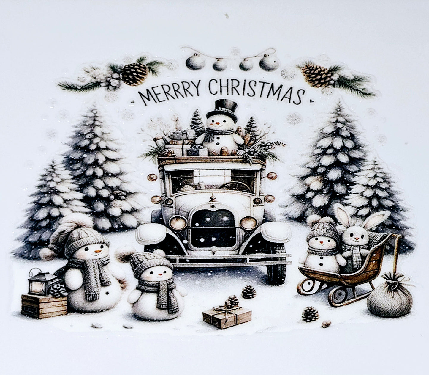 Christmas scene medium clear UV DTF's