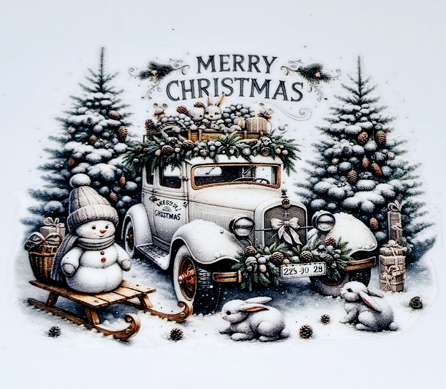 Christmas scene medium clear UV DTF's