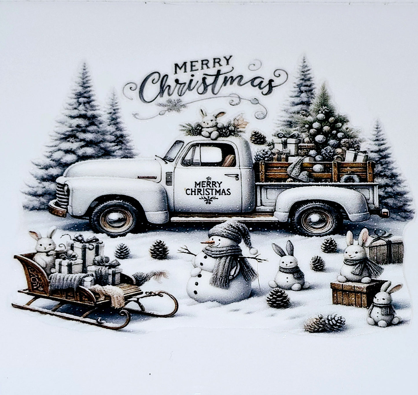 Christmas scene medium clear UV DTF's