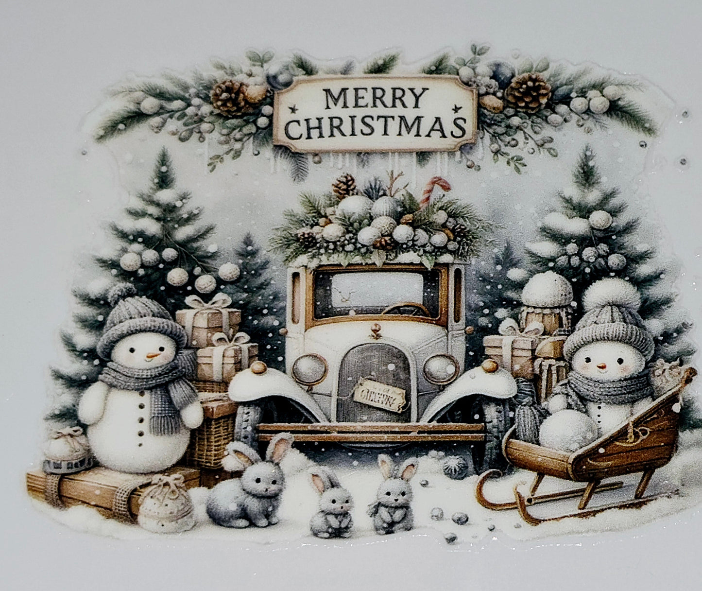 Christmas scene medium clear UV DTF's