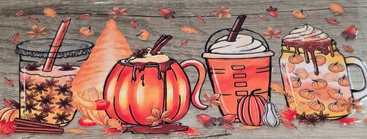 Pumpkin spice clear UV DTF decal wrap