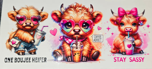 Coffee Addict clear UV DTF decal wrap