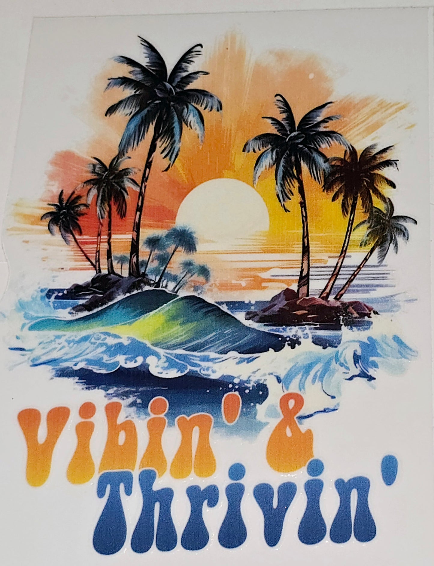 Tropical vibes large clear UVDTF