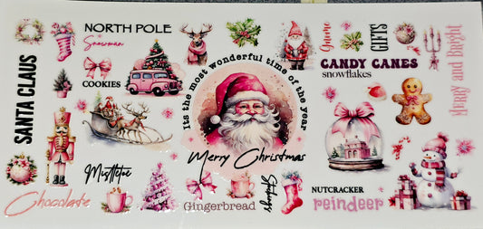 Merry Christmas clear UV DTF decal wrap