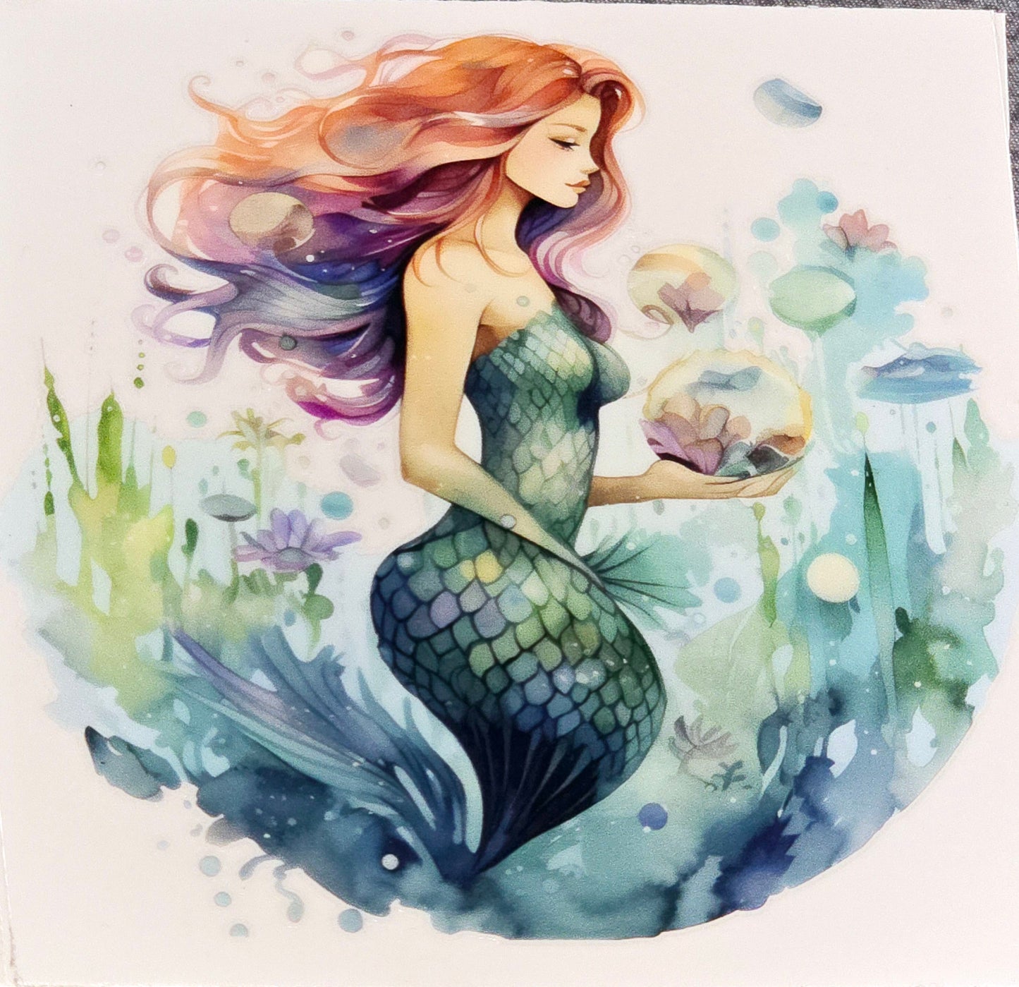 Mystical mermaid large clear UVDTF