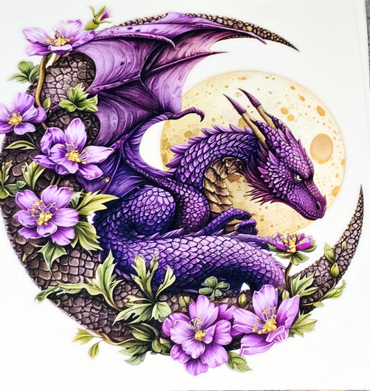 Purple dragon xl clear UV DTF