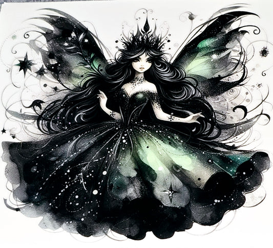 Mystical green fairy large clear UV DTF