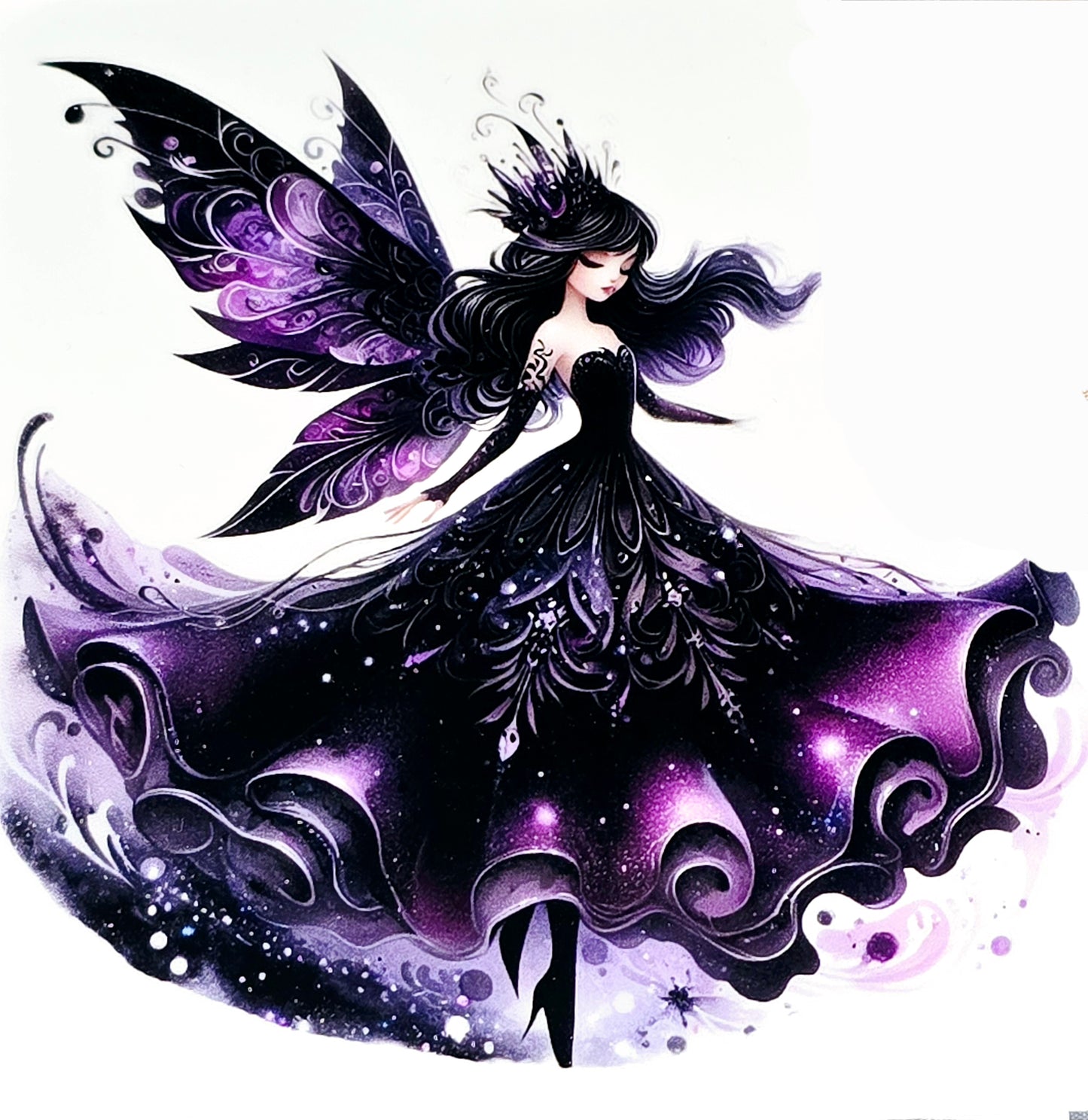 Mystical purple fairy clear large UV DTF