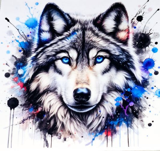 Paint splatter husky large clear uv dtf