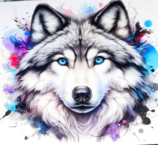 Paint splatter husky large clear uv dtf