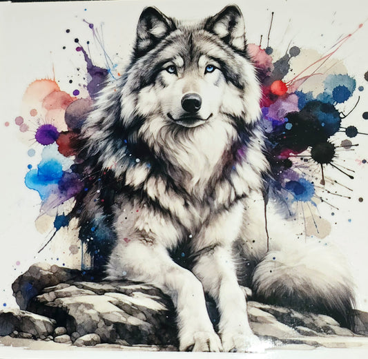 Paint splatter husky large clear uv dtf