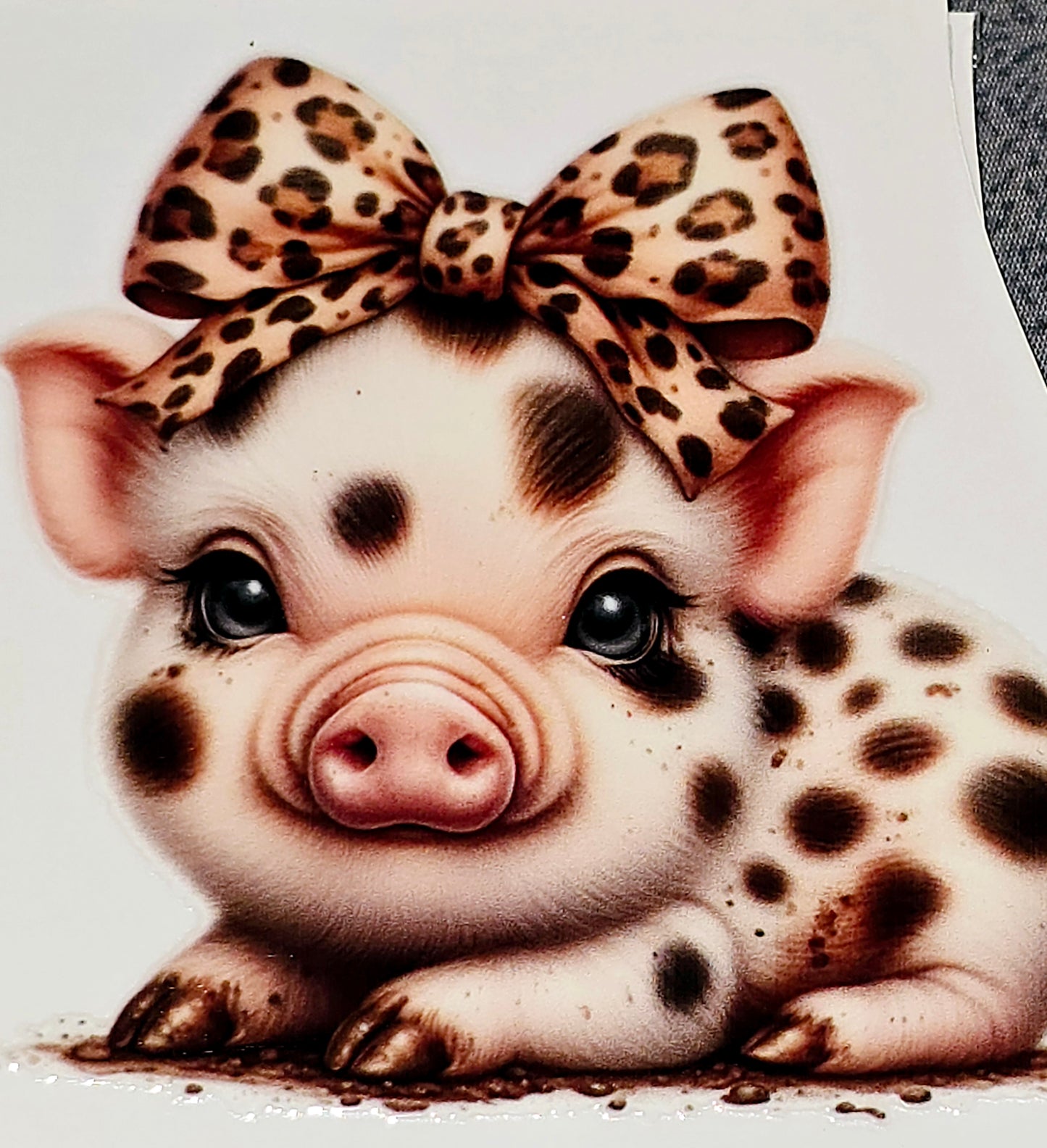 Lil piggies medium clear UV DTF