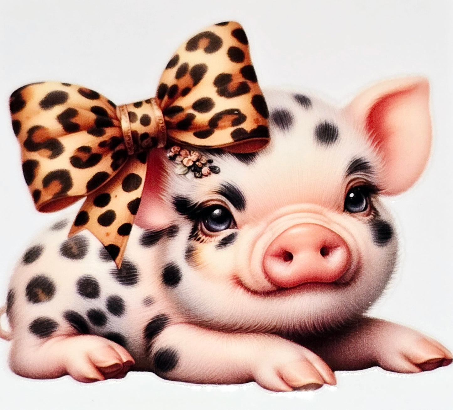 Lil piggies medium clear UV DTF
