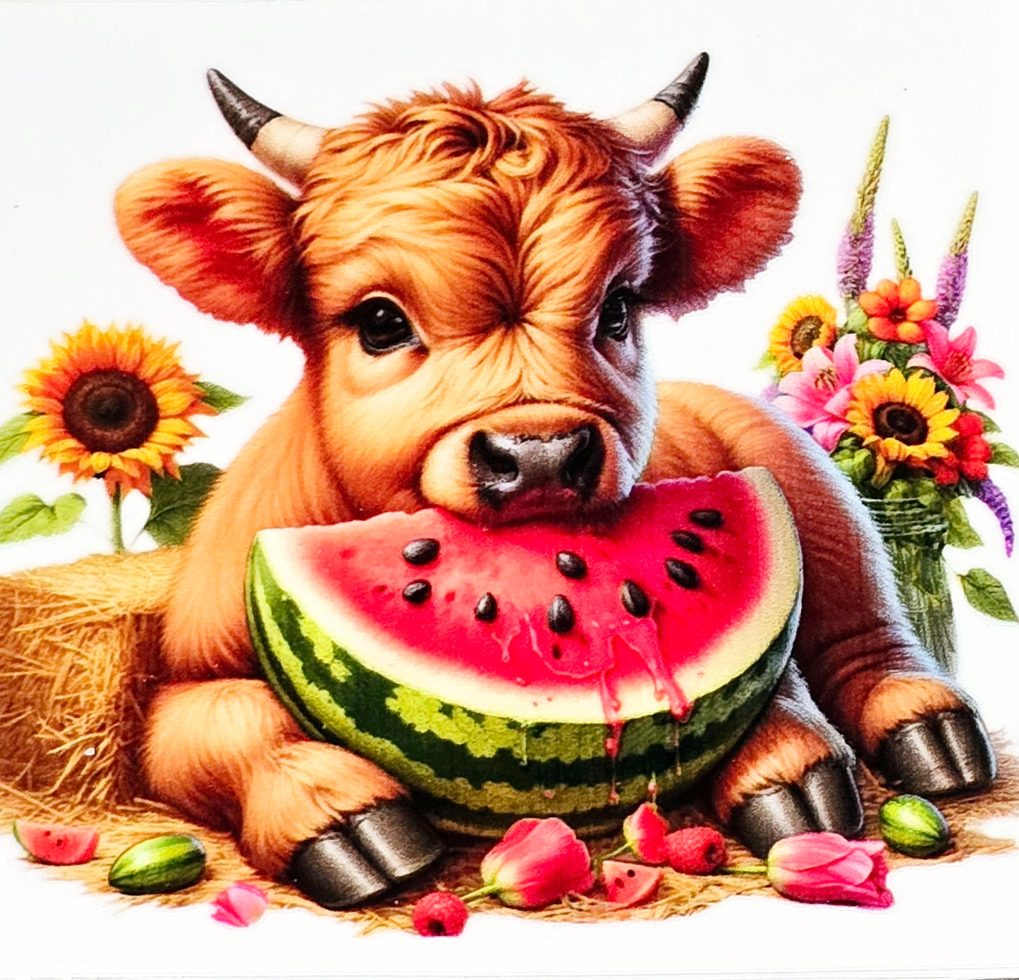 Fluffy cow foodies medium clear UV DTF