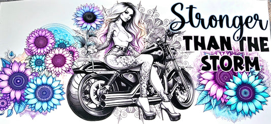 Motorcycle babes clear UV DTF 16 oz wrap
