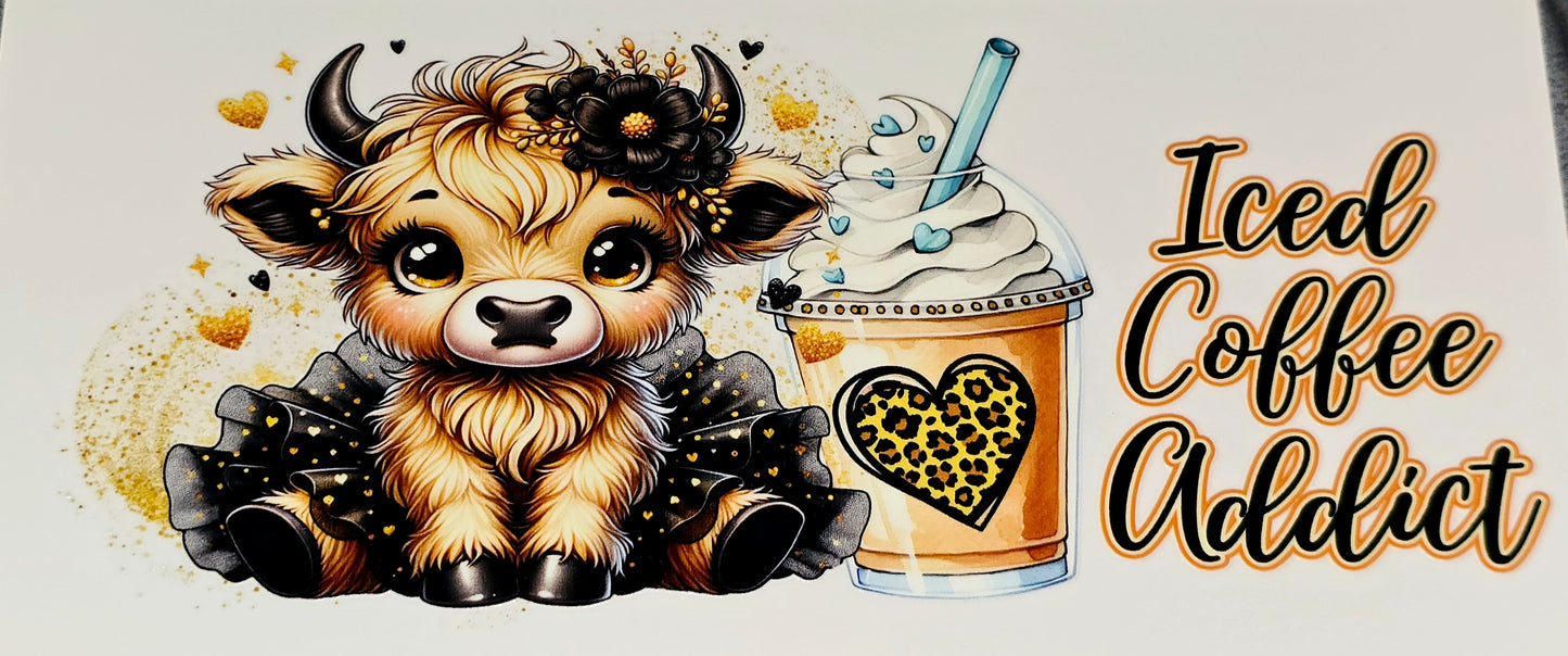 Fluffy cow 16 oz clear UV DTF wraps