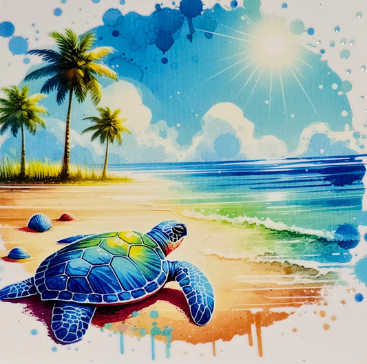Sunset beach xl clear UV DTF